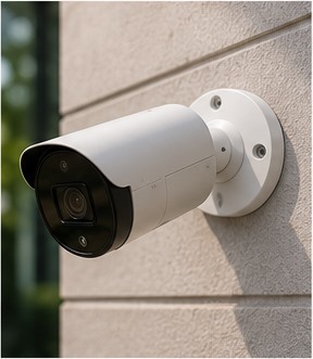 Outdoor CCTV security camera installation